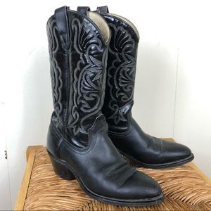 Vintage Genuine Leather Western Cowboy Boots Sz 8
